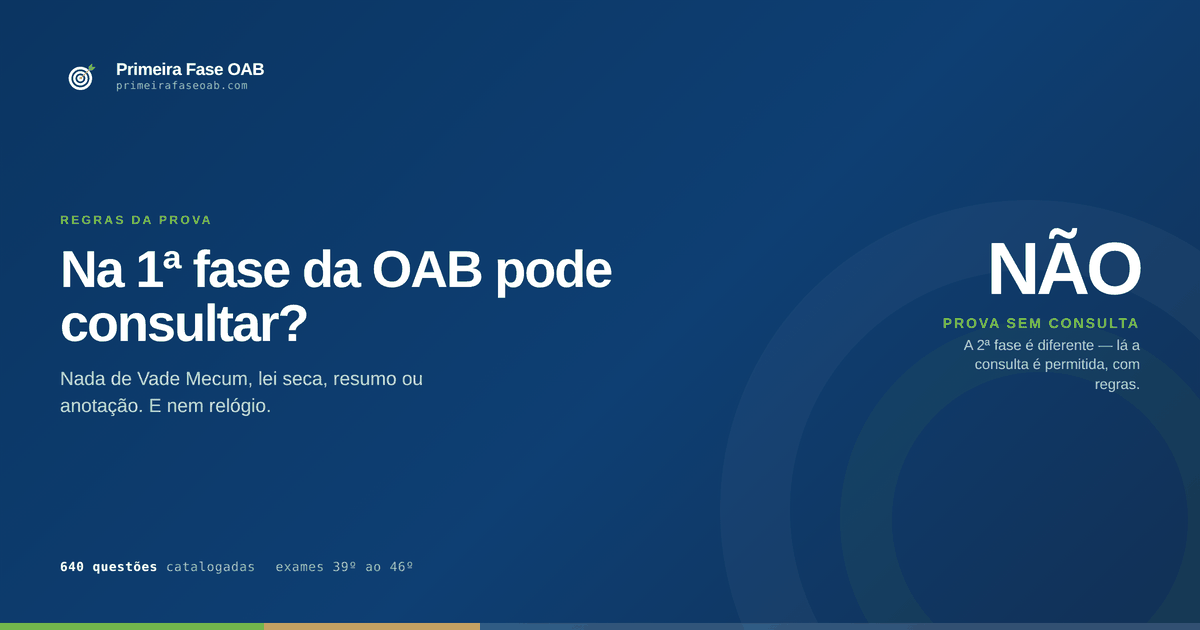 Mesa de prova da primeira fase da OAB sem material de consulta