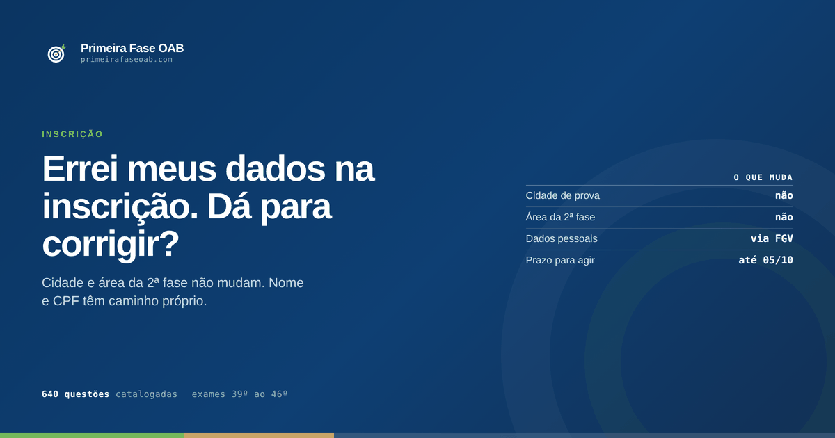 Formulário de inscrição do Exame de Ordem sendo conferido antes do envio